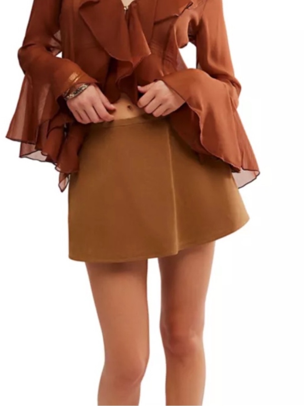 We the Free Paradise Found Suede Skirt Sz Lg